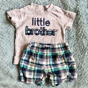 Plaid Baby Outfit with Graphic Tee